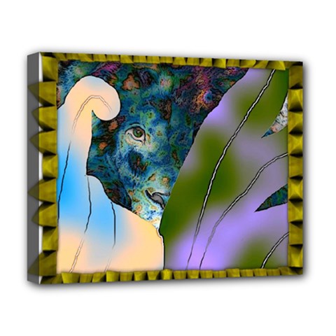 Jungle Lion Deluxe Canvas 20  X 16  (stretched) by LW41021