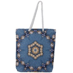 Denimpearls Full Print Rope Handle Tote (large) by LW323