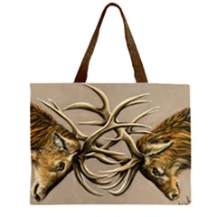 Stags Zipper Large Tote Bag by ArtByThree
