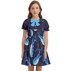 Blue Whale Kids  Bow Tie Puff Sleeve Dress by VeataAtticus