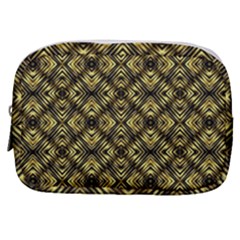 Tiled Mozaic Pattern, Gold And Black Color Symetric Design Make Up Pouch (small) by Casemiro