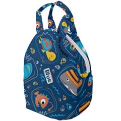 Seamless-pattern-vector-submarine-with-sea-animals-cartoon Travel Backpacks by Jancukart