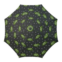 Green Vampire Mouth - Halloween Modern Decor Golf Umbrellas by ConteMonfrey
