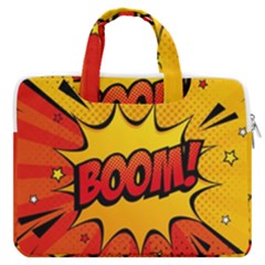 Explosion Boom Pop Art Style Macbook Pro 13  Double Pocket Laptop Bag by Wegoenart