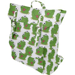 Kermit The Frog Pattern Buckle Up Backpack by Valentinaart