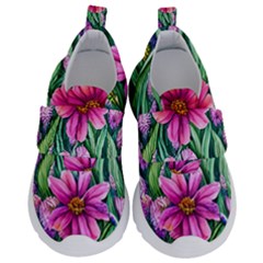 Cheerful And Cheery Blooms Kids  Velcro No Lace Shoes by GardenOfOphir