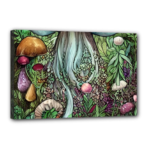 Craft Mushroom Canvas 18  X 12  (stretched) by GardenOfOphir