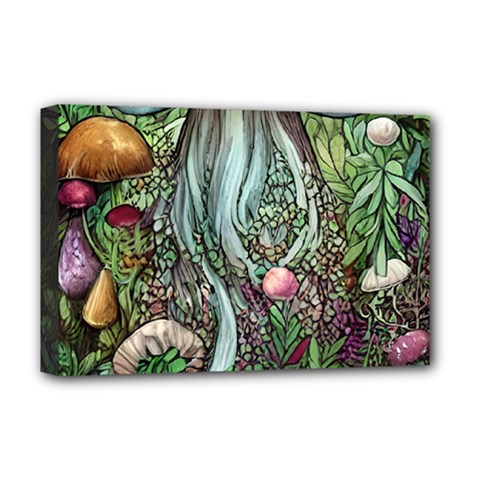 Craft Mushroom Deluxe Canvas 18  X 12  (stretched) by GardenOfOphir