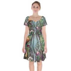 Craft Mushroom Short Sleeve Bardot Dress by GardenOfOphir
