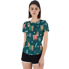 Cute Christmas Pattern Doodle Back Cut Out Sport Tee by Semog4