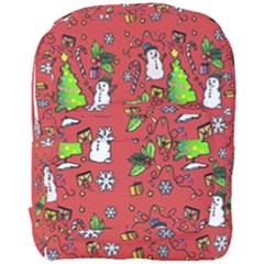 Santa Snowman Gift Holiday Christmas Cartoon Full Print Backpack by Ravend