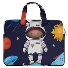 Boy-spaceman-space-rocket-ufo-planets-stars Macbook Pro 13  Double Pocket Laptop Bag by Salman4z