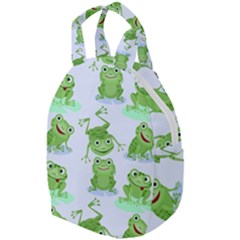 Cute-green-frogs-seamless-pattern Travel Backpack by Salman4z