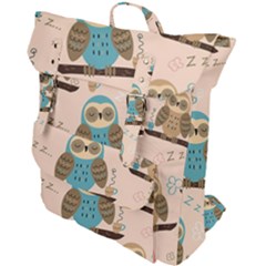 Seamless-pattern-owls-dream-cute-style-pajama-fabric Buckle Up Backpack by Salman4z