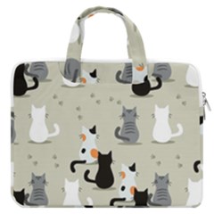 Cute-cat-seamless-pattern Macbook Pro 13  Double Pocket Laptop Bag by Salman4z