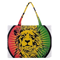 Lion Head Africa Rasta Zipper Medium Tote Bag by Mog4mog4