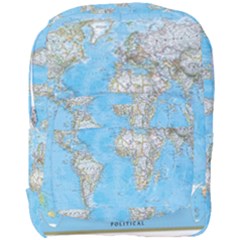 Blue White And Green World Map National Geographic Full Print Backpack by B30l
