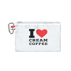 I Love Cream Coffee Canvas Cosmetic Bag (small) by ilovewhateva