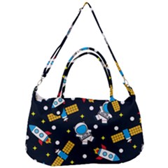 Seamless-adventure-space-vector-pattern-background Removable Strap Handbag by Wav3s