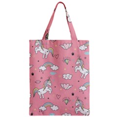 Cute-unicorn-seamless-pattern Zipper Classic Tote Bag by Vaneshart