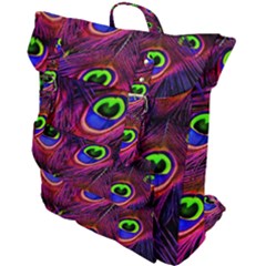 Peacock Feathers Color Plumage Buckle Up Backpack by Celenk