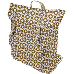 Mazipoodles Olive White Donuts Polka Dot Buckle Up Backpack by Mazipoodles