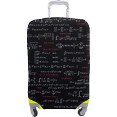 Black Background With Text Overlay Digital Art Mathematics Luggage Cover (large) by uniart180623
