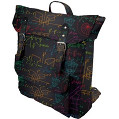 Mathematical-colorful-formulas-drawn-by-hand-black-chalkboard Buckle Up Backpack by Simbadda