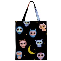 Cute-owl-doodles-with-moon-star-seamless-pattern Zipper Classic Tote Bag by pakminggu