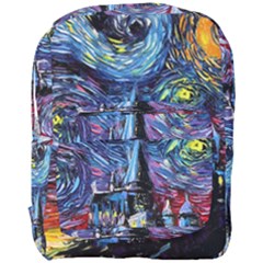 Castle Starry Night Print Van Gogh Parody Full Print Backpack by Sarkoni