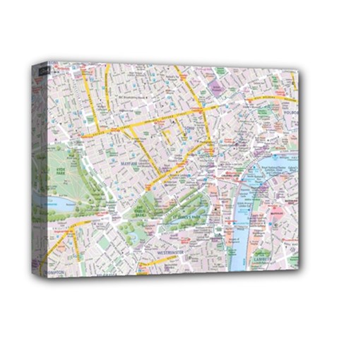 London City Map Deluxe Canvas 14  X 11  (stretched) by Bedest