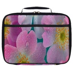 Pink Neon Flowers, Flower Full Print Lunch Bag by nateshop