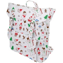 Christmas Santa Claus Pattern Buckle Up Backpack by Sarkoni