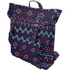 Christmas-concept-with-knitted-pattern Buckle Up Backpack by Amaryn4rt