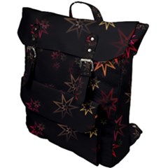 Christmas Background Motif Star Buckle Up Backpack by Amaryn4rt