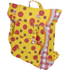 Pizza Table Pepperoni Sausage Buckle Up Backpack by Ravend