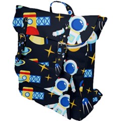 Space Seamless Pattern Cartoon Art Buckle Up Backpack by Hannah976