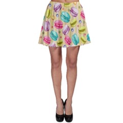 Maracon World Chocolates Fall Pink Lollipop Candy Macaroon Cupcake Donut Skater Skirt by CoolDesigns