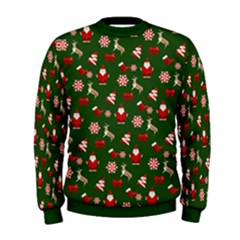 Green Cute Vintage Christmas Deer Mens Sweatshirt by CoolDesigns