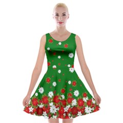Christmas Flowers Velvet Skater Dress by CoolDesigns