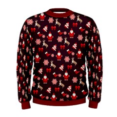 Dark Maroon Vintage Christmas Deer Mens Sweatshirt by CoolDesigns