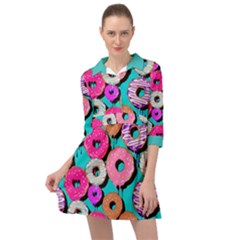 Mint Donut Party Mini Skater Shirt Dress by CoolDesigns