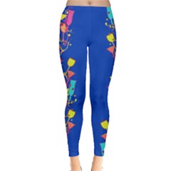 Wine Glasses Blue Beer Cocktail Alcohol Fun Leggings  by CoolDesigns