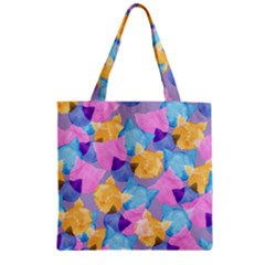 Abstract Kitty Cat Meow Colorful Zipper Grocery Tote Bag by CoolDesigns