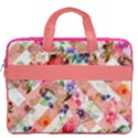Pink Elegant Floral Patchwork Double Pocket Laptop Bag (16 ) View2