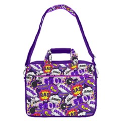 Purple Boom Pop Art Pattern 16  Shoulder Laptop Bag  by CoolDesigns