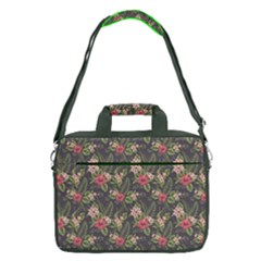 Forest Green Plumeria Hibiscus Flowers 16  Shoulder Laptop Bag by CoolDesigns