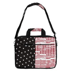 American Flag Black & Red Stars 16  Shoulder Laptop Bag by CoolDesigns