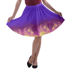 Geometric Flame Blue Violet A-line Skater Skirt by CoolDesigns