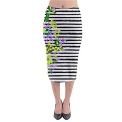 Green Hawaii Stripe Midi Pencil Skirt by CoolDesigns